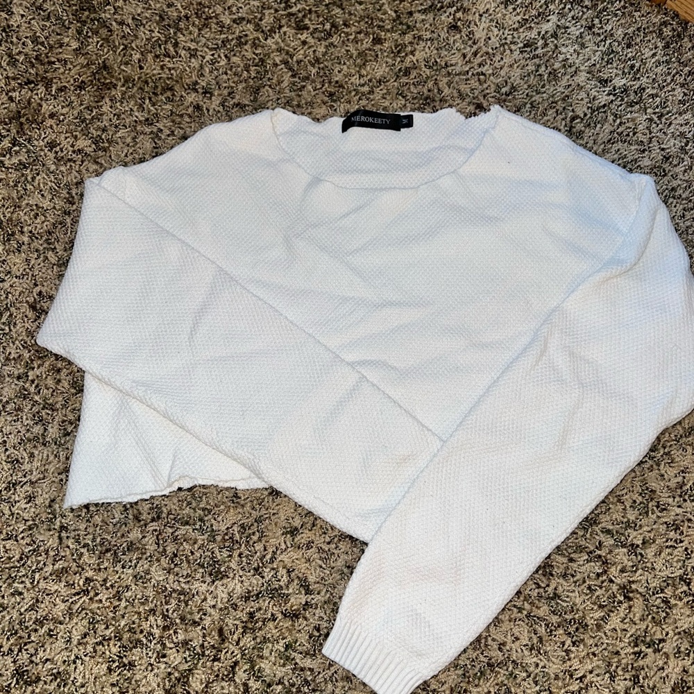 Women's White Sweater Top